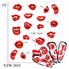1 Sheet Halloween Nail Stickers Water Transfer Self Adhesive Nail Art Tattoo Big Lips/palms Decals for DIY Nail Art Decor Wraps