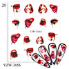 1 Sheet Halloween Nail Stickers Water Transfer Self Adhesive Nail Art Tattoo Big Lips/palms Decals for DIY Nail Art Decor Wraps