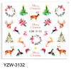 Watermark Cartoon Christmas Nail Adhesive Stickers Santas Snowman Tree Winter Xmas Nail Art Manicure Decoration Tip