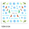 Watermark Cartoon Christmas Nail Adhesive Stickers Santas Snowman Tree Winter Xmas Nail Art Manicure Decoration Tip