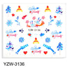Watermark Cartoon Christmas Nail Adhesive Stickers Santas Snowman Tree Winter Xmas Nail Art Manicure Decoration Tip