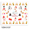 Watermark Cartoon Christmas Nail Adhesive Stickers Santas Snowman Tree Winter Xmas Nail Art Manicure Decoration Tip