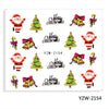 Watermark Cartoon Christmas Nail Adhesive Stickers Santas Snowman Tree Winter Xmas Nail Art Manicure Decoration Tip