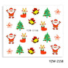 Watermark Cartoon Christmas Nail Adhesive Stickers Santas Snowman Tree Winter Xmas Nail Art Manicure Decoration Tip