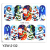 Watermark Cartoon Christmas Nail Adhesive Stickers Santas Snowman Tree Winter Xmas Nail Art Manicure Decoration Tip