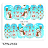 Watermark Cartoon Christmas Nail Adhesive Stickers Santas Snowman Tree Winter Xmas Nail Art Manicure Decoration Tip