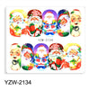 Watermark Cartoon Christmas Nail Adhesive Stickers Santas Snowman Tree Winter Xmas Nail Art Manicure Decoration Tip