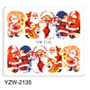 Watermark Cartoon Christmas Nail Adhesive Stickers Santas Snowman Tree Winter Xmas Nail Art Manicure Decoration Tip
