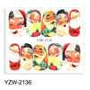 Watermark Cartoon Christmas Nail Adhesive Stickers Santas Snowman Tree Winter Xmas Nail Art Manicure Decoration Tip
