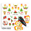 Watermark Cartoon Christmas Nail Adhesive Stickers Santas Snowman Tree Winter Xmas Nail Art Manicure Decoration Tip