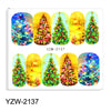Watermark Cartoon Christmas Nail Adhesive Stickers Santas Snowman Tree Winter Xmas Nail Art Manicure Decoration Tip