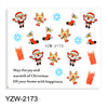 Watermark Cartoon Christmas Nail Adhesive Stickers Santas Snowman Tree Winter Xmas Nail Art Manicure Decoration Tip