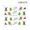 Watermark Cartoon Christmas Nail Adhesive Stickers Santas Snowman Tree Winter Xmas Nail Art Manicure Decoration Tip