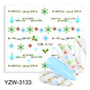 Watermark Cartoon Christmas Nail Adhesive Stickers Santas Snowman Tree Winter Xmas Nail Art Manicure Decoration Tip