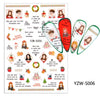 Watermark Cartoon Christmas Nail Adhesive Stickers Santas Snowman Tree Winter Xmas Nail Art Manicure Decoration Tip
