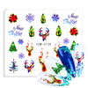 Watermark Cartoon Christmas Nail Adhesive Stickers Santas Snowman Tree Winter Xmas Nail Art Manicure Decoration Tip