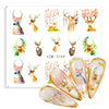 Watermark Cartoon Christmas Nail Adhesive Stickers Santas Snowman Tree Winter Xmas Nail Art Manicure Decoration Tip