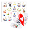 Watermark Cartoon Christmas Nail Adhesive Stickers Santas Snowman Tree Winter Xmas Nail Art Manicure Decoration Tip
