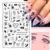 Black Snake 3D Nail Art Decals Sticker Halloween Eyes Clown Blood Scratches Adhesive Polish Slider Nail Tattoo