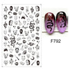 Black Snake 3D Nail Art Decals Sticker Halloween Eyes Clown Blood Scratches Adhesive Polish Slider Nail Tattoo