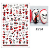 Black Snake 3D Nail Art Decals Sticker Halloween Eyes Clown Blood Scratches Adhesive Polish Slider Nail Tattoo