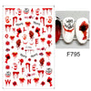 Black Snake 3D Nail Art Decals Sticker Halloween Eyes Clown Blood Scratches Adhesive Polish Slider Nail Tattoo
