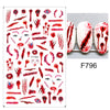 Black Snake 3D Nail Art Decals Sticker Halloween Eyes Clown Blood Scratches Adhesive Polish Slider Nail Tattoo