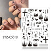Black Snake 3D Nail Art Decals Sticker Halloween Eyes Clown Blood Scratches Adhesive Polish Slider Nail Tattoo