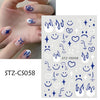 Black Snake 3D Nail Art Decals Sticker Halloween Eyes Clown Blood Scratches Adhesive Polish Slider Nail Tattoo