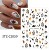 Black Snake 3D Nail Art Decals Sticker Halloween Eyes Clown Blood Scratches Adhesive Polish Slider Nail Tattoo