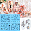 4pcs Black Lace Christmas Stickers For Nail Art Xmas Tree Deer Design Water Decals Transfer Slider Manicure Tools