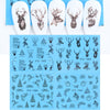 4pcs Black Lace Christmas Stickers For Nail Art Xmas Tree Deer Design Water Decals Transfer Slider Manicure Tools