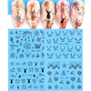 4pcs Black Lace Christmas Stickers For Nail Art Xmas Tree Deer Design Water Decals Transfer Slider Manicure Tools