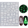 Glow In The Dark Nail Stickers Halloween 2021 Luminous Stickers On Nails Decorations Glitter Manicure Sliders Cool Luxury Party