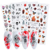 Halloween 3D Stickers Nail Decals Skull Joker Monster Nail Art Designs Adhesive Wraps Foil Decor Manicure Sliders
