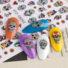Halloween 3D Stickers Nail Decals Skull Joker Monster Nail Art Designs Adhesive Wraps Foil Decor Manicure Sliders