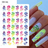 Halloween 3D Stickers Nail Decals Skull Joker Monster Nail Art Designs Adhesive Wraps Foil Decor Manicure Sliders
