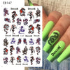 Halloween 3D Stickers Nail Decals Skull Joker Monster Nail Art Designs Adhesive Wraps Foil Decor Manicure Sliders