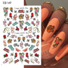 Halloween 3D Stickers Nail Decals Skull Joker Monster Nail Art Designs Adhesive Wraps Foil Decor Manicure Sliders