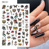 Halloween 3D Stickers Nail Decals Skull Joker Monster Nail Art Designs Adhesive Wraps Foil Decor Manicure Sliders