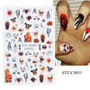 Halloween 3D Stickers Nail Decals Skull Joker Monster Nail Art Designs Adhesive Wraps Foil Decor Manicure Sliders