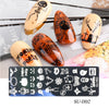 Skull Nail Art Stamping Plate Spider Web Pumpkin Image Printing Template Halloween Nail Designs Stencil Stamp Tools