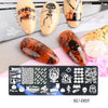 Skull Nail Art Stamping Plate Spider Web Pumpkin Image Printing Template Halloween Nail Designs Stencil Stamp Tools
