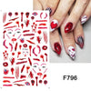 Red Halloween 3D Nail Sliders Scary Bloody Hand Lips Nail Art Design DIY Gel Stickers Decal Autumn Manicure Decoration