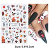 Red Halloween 3D Nail Sliders Scary Bloody Hand Lips Nail Art Design DIY Gel Stickers Decal Autumn Manicure Decoration