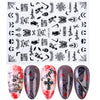 Red Halloween 3D Nail Sliders Scary Bloody Hand Lips Nail Art Design DIY Gel Stickers Decal Autumn Manicure Decoration