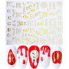 Red Halloween 3D Nail Sliders Scary Bloody Hand Lips Nail Art Design DIY Gel Stickers Decal Autumn Manicure Decoration