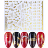 Red Halloween 3D Nail Sliders Scary Bloody Hand Lips Nail Art Design DIY Gel Stickers Decal Autumn Manicure Decoration