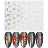 Red Halloween 3D Nail Sliders Scary Bloody Hand Lips Nail Art Design DIY Gel Stickers Decal Autumn Manicure Decoration