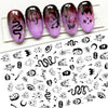 Christmas Elk Snowflakes Adhesive 3D Nail Stickers New Blood Hand Footprint Skull Head Bat Easter Halloween Slider Decals Decor